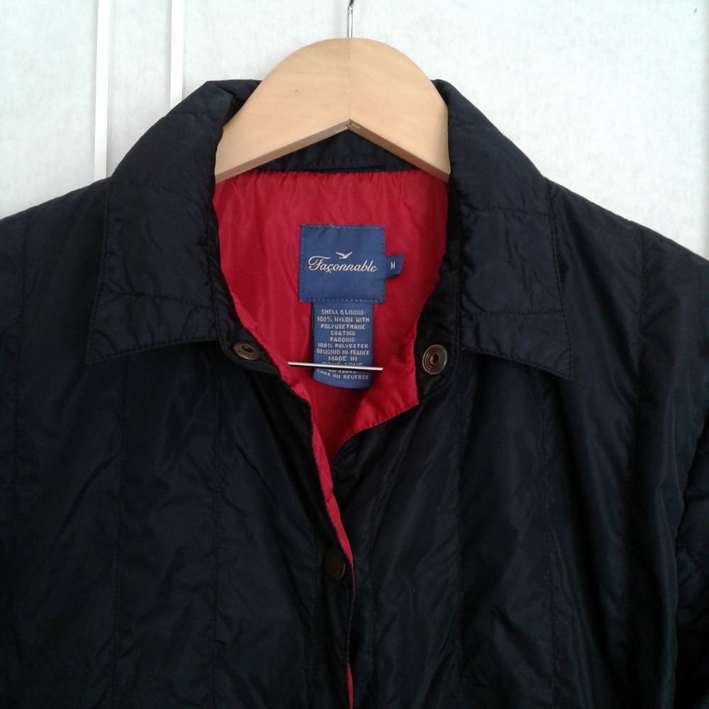 Faconnable Black Jacket with Red Lining - Picture 10 of 12